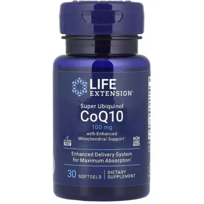 Вітамінно-мінеральний комплекс Life Extension Убіхінол з муміє, 100 мг, Super Ubiquinol CoQ10, 30 гелевих капсул (LEX-14373)