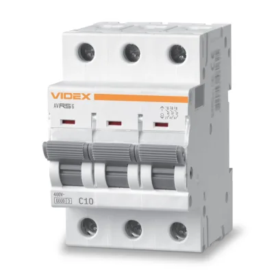 Автоматичний вимикач Videx RS6 RESIST 3п 10А 6кА С (VF-RS6-AV3C10)