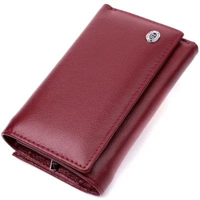 Гаманець ST Leather З натуральної шкіри Бордовий (19470)