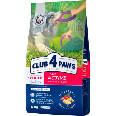 Сухий корм для собак Club 4 Paws Premium Актив для середніх порід 5 кг (4820215367981)