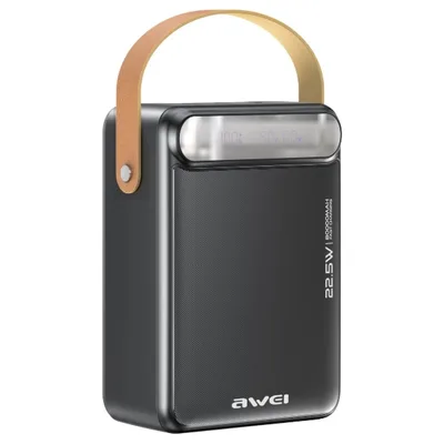 Батарея універсальна AWEI 80000mAh P102K 22,5W PD 2xUSB-C 3xUSB-A black (6954284026918)
