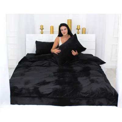 Постільна білизна MirSon Велюр Winter Frost 28-0007 Black Velvet Сімейний (2200004000503)