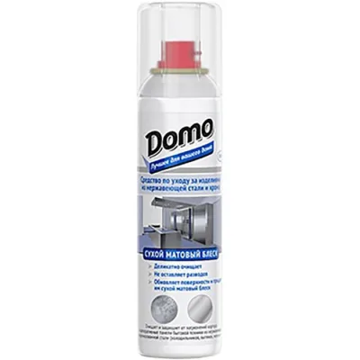 Спрей для чищення кухні Domo Засіб для догляду за нержавіючою сталлю та хромом Глянсовий блиск 150 мл (4820024945028)