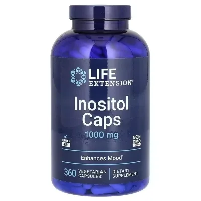 Вітамін Life Extension Інозитол, 1000 мг, Inositol, 360 вегетаріанських капсул (LEX-16743)