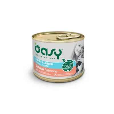 Консерви для собак OASY One Protein Formul Puppy & Junior Small/Mini з лососем 200 г (8053017344461)
