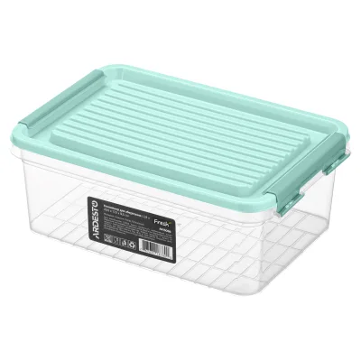 Харчовий контейнер Ardesto Fresh 2.8л, пластик, прямокутна, блакитний (AR1306B)