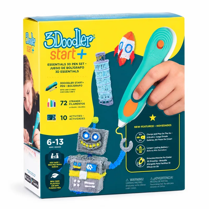 3D-ручка 3Doodler Start Plus для дитячої творчості - КРЕАТИВ ПЛЮС (72 стрижні)