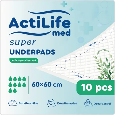 Пелюшки для малюків ActiLife Med Super 60 х 60, 10 шт (4820174981440)