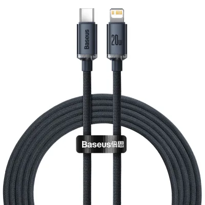 Дата кабель USB-C to Lightning 2.0m 20W Crystal Shine Series black Baseus (CAJY000301)