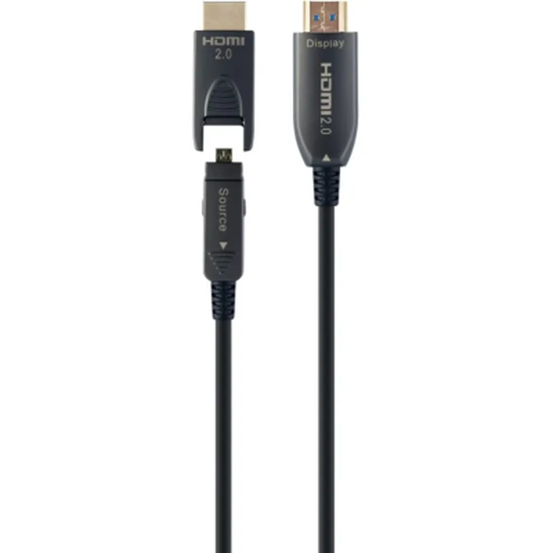 Кабель мультимедійний HDMI M to HDMI M 30.0m V2.0 AOC 4K60Hz gold Cablexpert (CCBP-HDMID-AOC-30M)