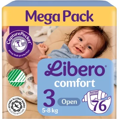 Підгузки Libero Comfort Розмір 3 (5-8 кг) 76 шт (7310361157422)