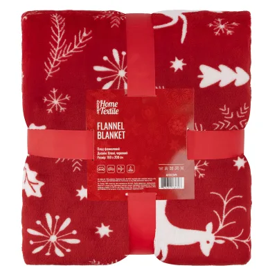 Плед Ardesto Christmas Flannel 160х200см, 100% поліестер, олені, червоний (ART0126PB)