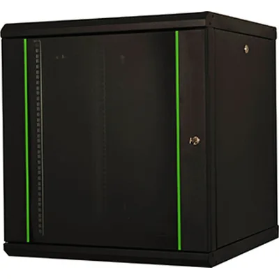 Шафа настінна Lande Proline 7U 19" 600x600, скло, чорна (LN-PR07U6060-BL-111)