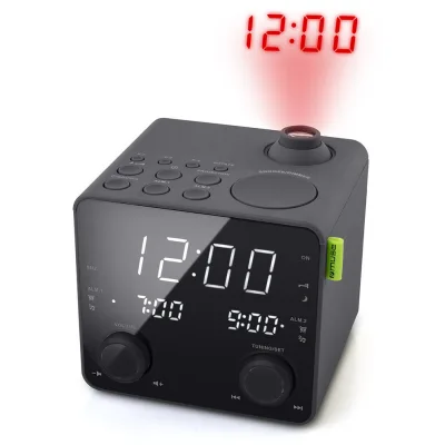 Настільний годинник Muse Радіо-годинник з USB та проекцією (M-189 P)