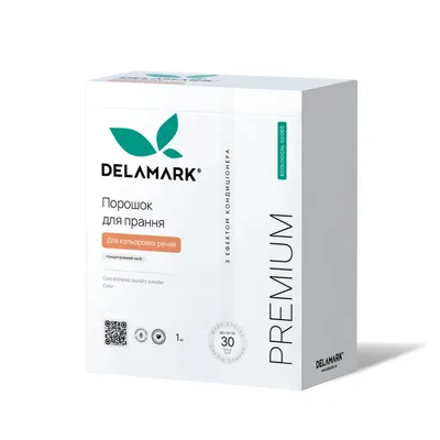 Пральний порошок DeLaMark Premium Line Color з ефектом кондиціонера 1 кг (4820152330970)