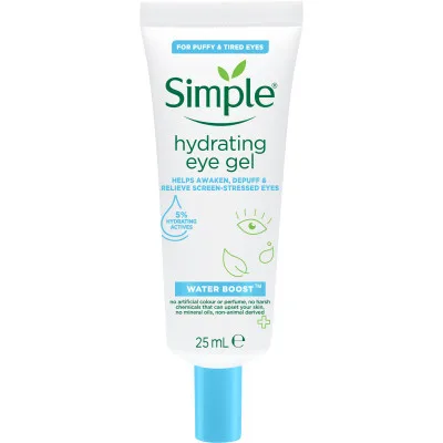 Гель для обличчя Simple Hydrating Eye Gel Water Boost Зволожуючий для області навколо очей 25 мл (8720181047879)