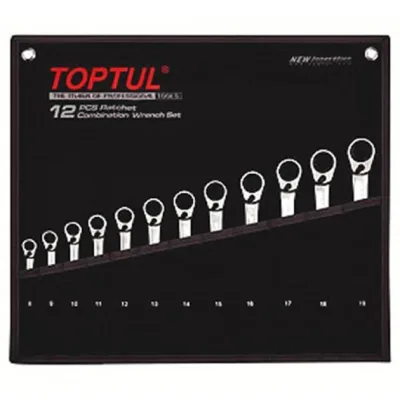 Ключ Toptul тріскачковий реверсивний 8-19мм у чохлі (GPAQ1203)