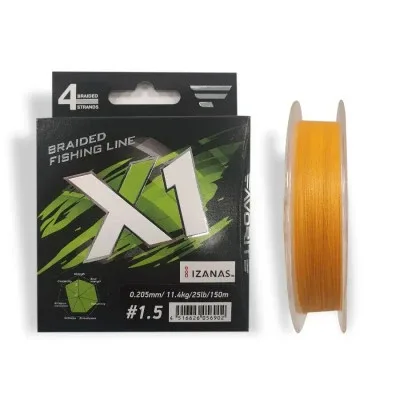 Шнур Favorite X1 PE 4x 150m 1.5/0.205mm 25lb/11.4kg Orange (1693.11.22)