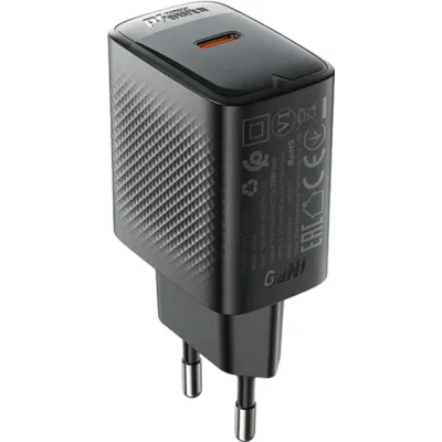 Зарядний пристрій Acefast A104 USB-C PD25W GaN Black (6974316283355)