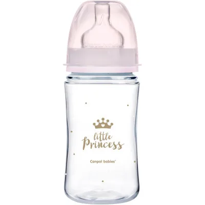 Пляшечка для годування Canpol babies Royal Baby з широким отвором 240 мл Рожева (35/234_pin)