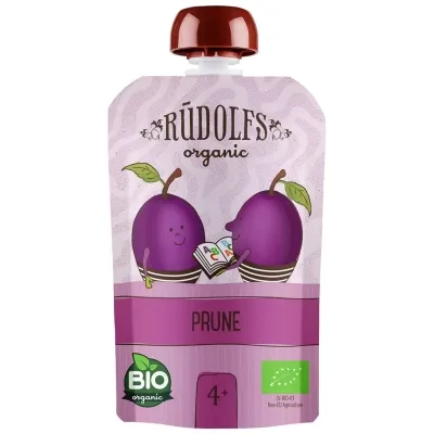Дитяче пюре Rudolfs органічне чорнослив 4+, 90 г (4751017943106)