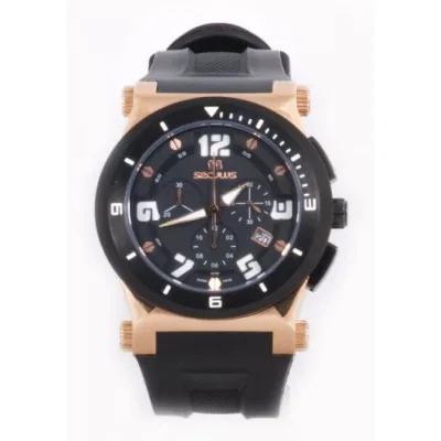 Наручний годинник Seculus 4496.2.503 black, ss-rose ipb, silicon