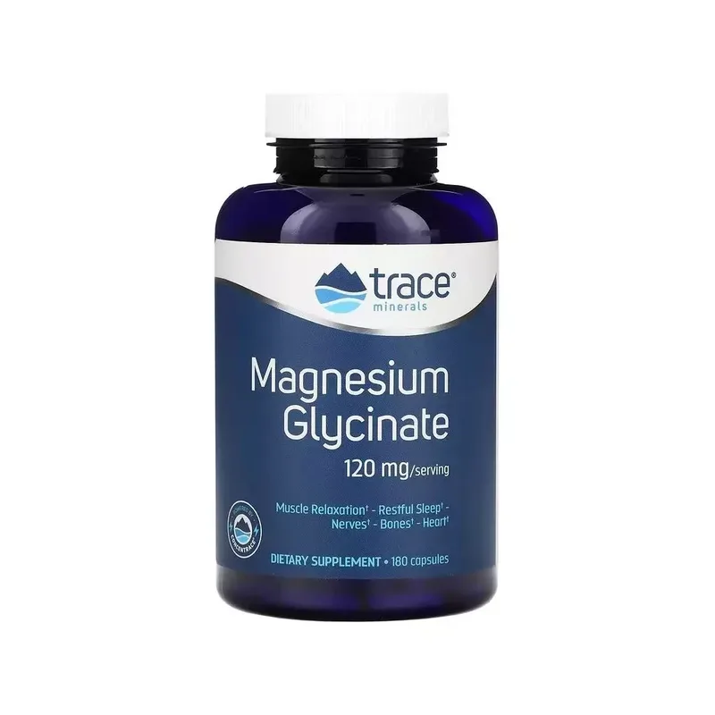 Мінерали Trace Minerals Гліцинат магнію, 120 мг, Magnesium Glycinate, 180 капсул (TMR-00815)