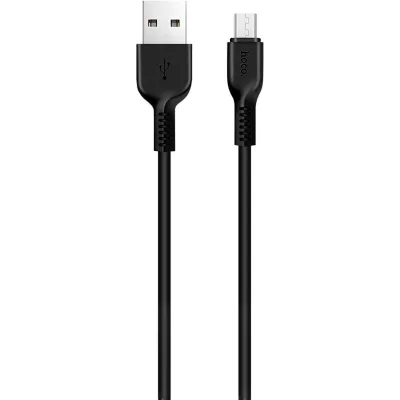 Дата кабель USB 2.0 AM to Micro 5P 2.0m 2A PVC X20 black HOCO (6957531068884)