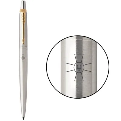 Ручка кулькова Parker JOTTER 17 ARMY SS GT BP Емблема ЗСУ (16032_W001b)