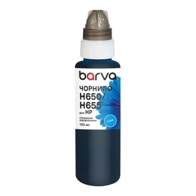 Чорнило Barva HP 122/178/650/655 100 мл, special, cyan (H655-397e)