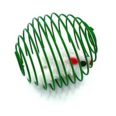 Іграшка для котів Hippie Pet М'ячик з мишкою зелений 7 см (HIPCT2304027Z)