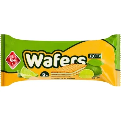 Вафлі Житомирські ласощі з начинкою Wafers лайм 50 г (4823103009536)