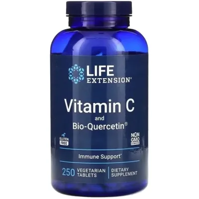 Вітамінно-мінеральний комплекс Life Extension Вітамін С та біо-Кверцетин, Vitamin C and Bio-Quercetin, 250 вегетаріа (LEX-22272)