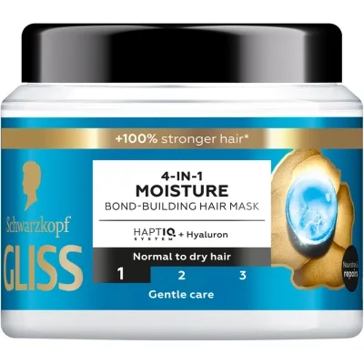 Маска для волосся Gliss 4-In-1 Aqua Revive Moisture Bond-Building Hair Mask 400 мл (9000101726213)