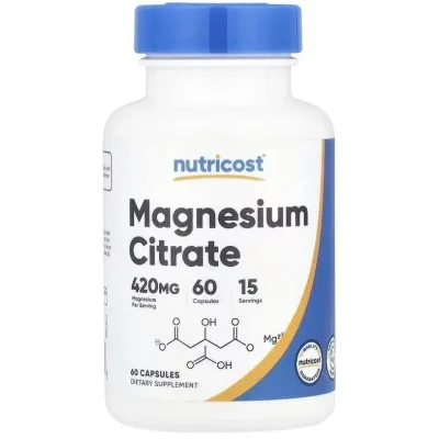 Вітамінно-мінеральний комплекс Nutricost Магний цитрат, Magnesium Citrate, 60 капсул (NCS57417)
