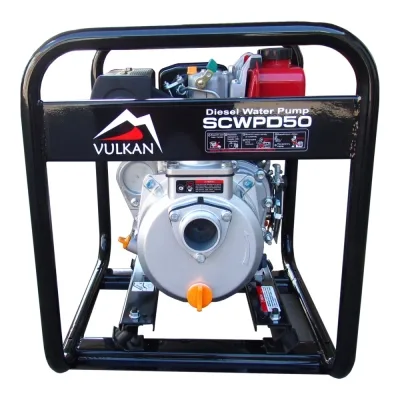 Мотопомпа Vulkan рукав 50мм, 28м3/год, підйом 28м, чиста вода, SCWPD50, дизельна (79164)