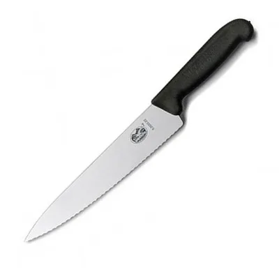 Кухонний ніж Victorinox Fibrox Carving 19 см Serrated Black (5.2033.19)