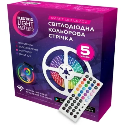 Світлодіодна стрічка ELM LS-10C 10W/12V/30-5050/RGB 5м (19-0015)
