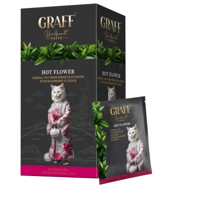 Чай Graff Hot Flower Каркаде з ароматом малини 20 пакетиків х 1.5 г (4820279610641)