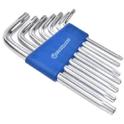 Ключ Стандарт TORX Г-подібний з отвором 7шт. (TKS0701)