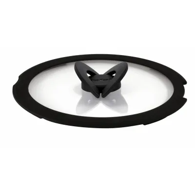 Кришка для посуду Tefal Ingenio 28см, скло, силікон, прозоро-чорний (L9846753)