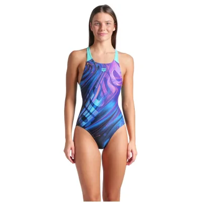 Купальник Arena Flow Swimsuit V Back Lb 008935-790 темно-синій 38 (3468337517160)