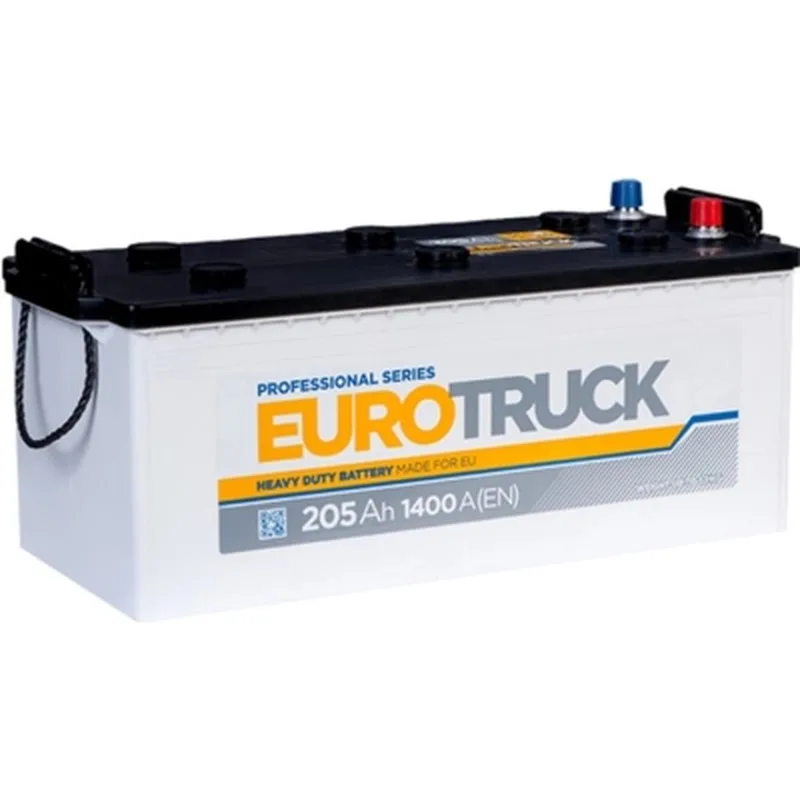 Акумулятор автомобільний EUROTRUCK 6СТ-205АЗ (3) (B) 1400А 12V (E)