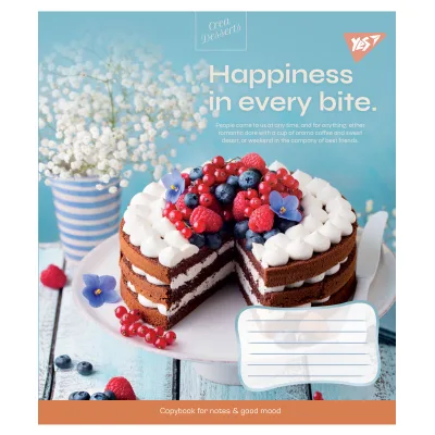 Зошит Yes А5 Desserts 96 аркушів, лінія (766506)