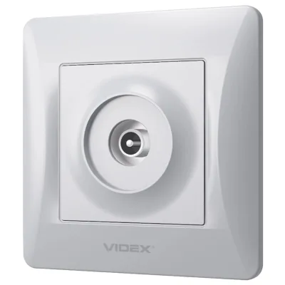 ТВ розетка Videx BINERA TV одинарна сереб (VF-BNSK1TVME-SS)