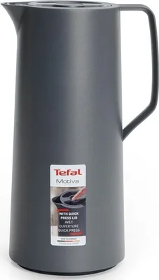 Термос Tefal Motiva, 1л, пластик, скло, сірий-темний (N4170110)