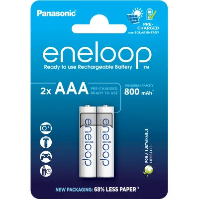 Акумулятор Panasonic AAA Eneloop 800mAh NI-MH * 2 (BK-4MCDE/2CP)