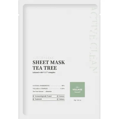 Маска для обличчя Village 11 Factory Active Clean Sheet Mask Tea Tree 23 г (8809663754402)