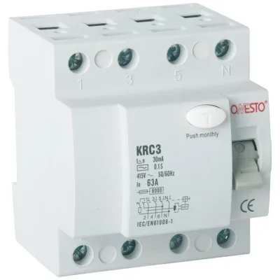 Диференційне реле (ПЗВ) ONESTO 3п+N 40А RCD 30mA, тип AC (KRC3) (4219.)