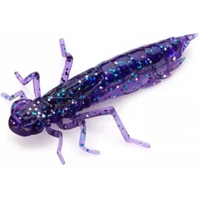 Силікон рибальський FishUP Dragonfly 1.2" 060 - Dark Violet/Peacock&Silver (10шт/уп) (1864.04.85)